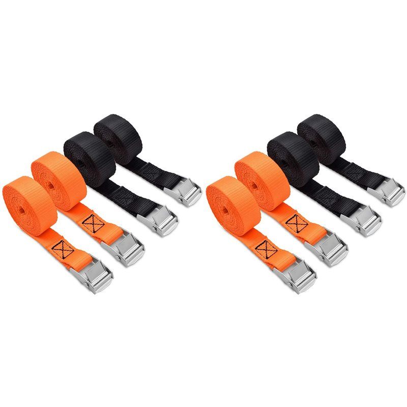ABMH-Lashing Straps Tie Down Straps With Zinc Alloy Cam Lock Buckle Up , For Cargo, Gear, Bikes & More (8 Pack)