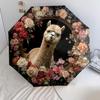 Pig, Fox, Rabbit, and Alpaca Pattern, Automatic Folding Umbrella, Portable and Foldable Design, 8 Ribs, a Christmas or Birthday Gift.