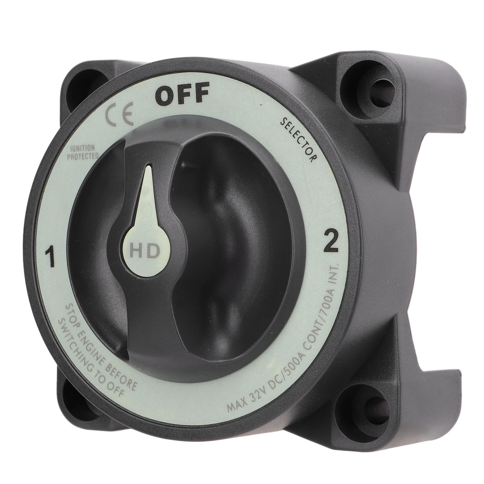 

Выключатель массы аккумулятора 500А 3 положения Отключение питания Главный выключатель IP66 Водонепроницаемый Защита от воспламенения для дома на колесах, лодки