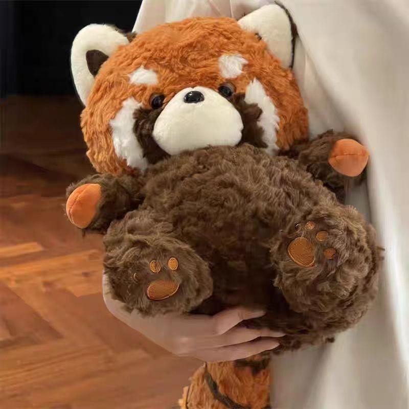 Morbidi Peluche Procione Giocattolo di Peluche Carino Morbido Cuscino Corpo da Abbracciare Dormire Giocattoli Soffici Decorazione Letto Bambini Ragazze Regalo