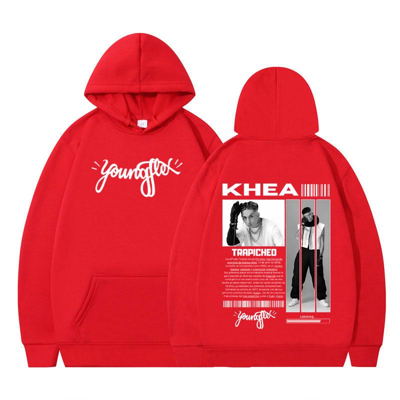 Singer Khea Double-sided Print Hoodie Men Hip Hop Long Sleeve Hoodies Autumn and Winter Fashion Casual Oversized Sweatshirts Top