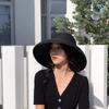 Sommer Hepburn Stil Vintage Design Großes Schirmstrohhut Damen Mädchen Einfarbige Strandurlaub Großer Sonnenschutz Gorra