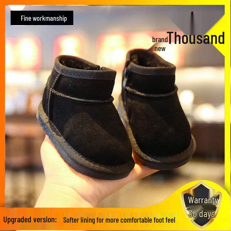 Velvet-Lined Winter Snow Boots - Soft Sole, Warm Toddler & Children's Shoes for Walking
