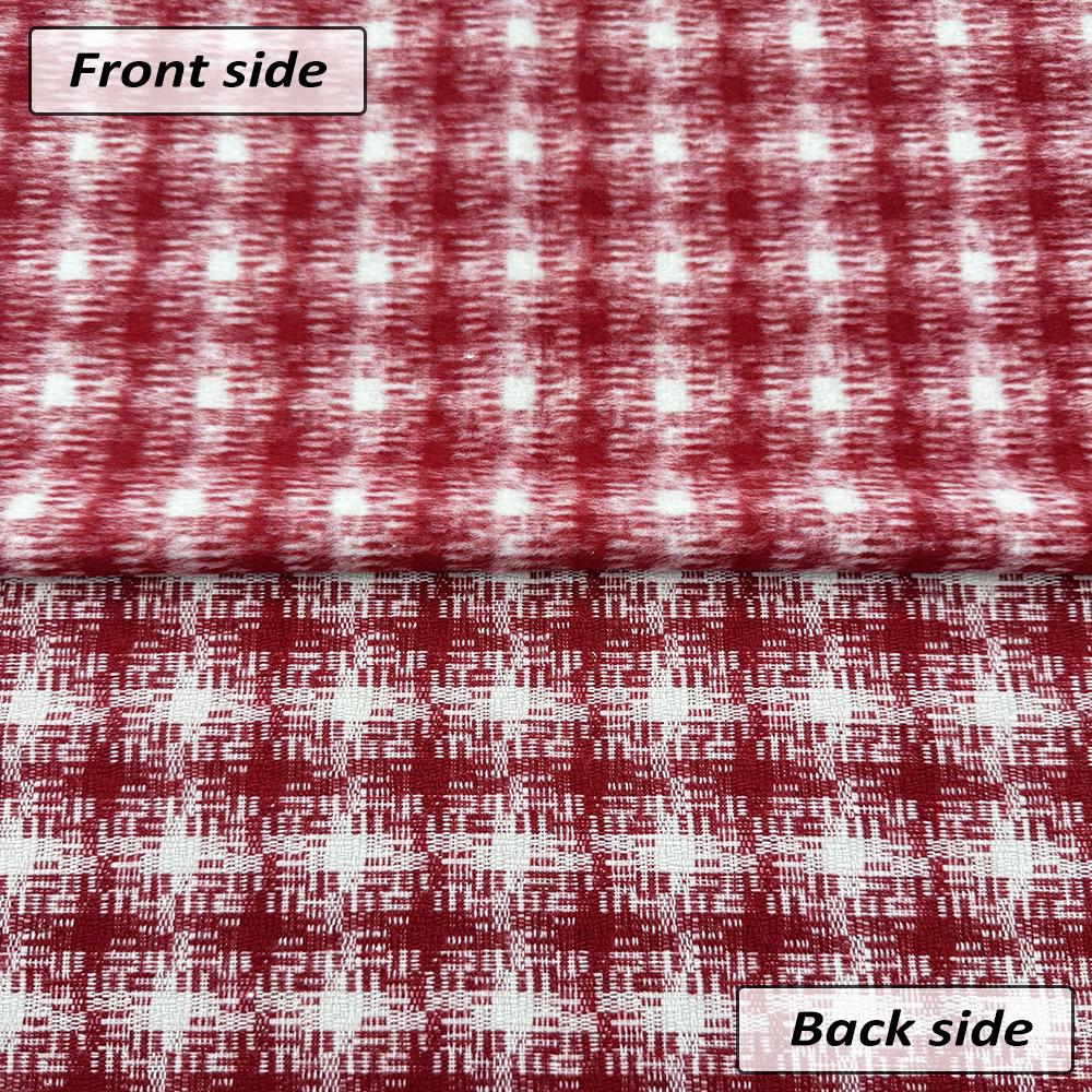 Wool Worsted Yarn Custom Soft Microfiber Buffalo Check Throw Blanket Faux Cashmere Warm Fleece Sofa Bed Car Blanket