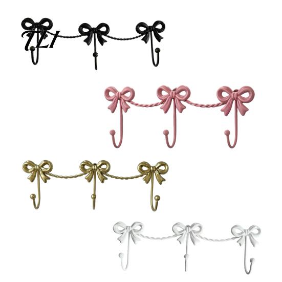 Metal Three Link Hook Iron Art Bow Triple Hook, Wall Mounted Decorative Hanger, French Gold Towel Rack Style Organizer for Entryway Bathroom