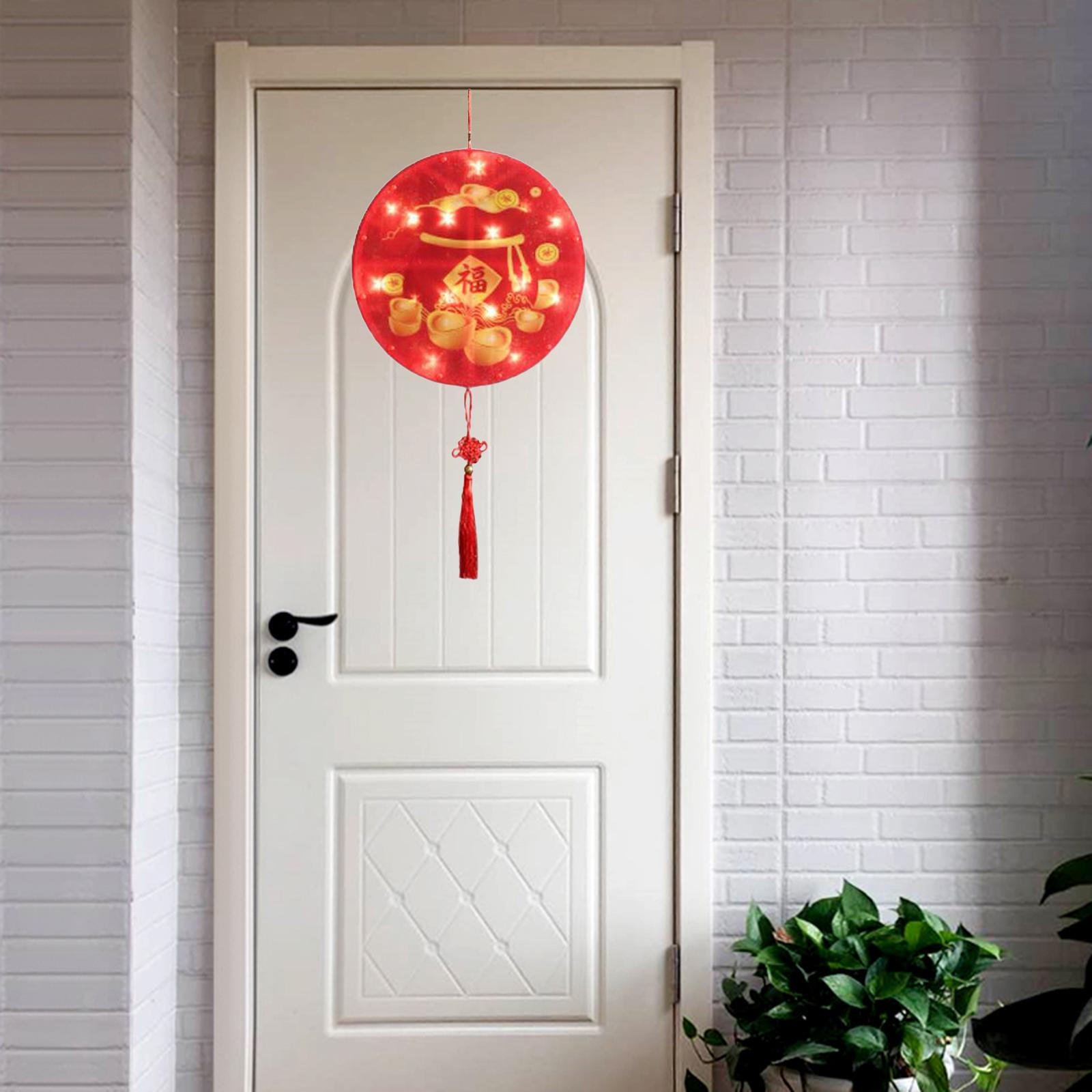 

Lunar Year Spring Festival Pendants Good Luck Hanging Ornaments for Decoration Round Lantern