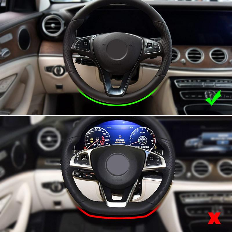 Für Mercedes Benz C E GLC CLA Klasse W205 W213 X253 Lenkradrahmen-Abdeckung Verkleidung mit Carbonfaser-Textur