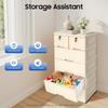 Versatile 6-Drawer Organizer Chest Food-Grade PP 66LBS Capacity Lockable Wheels Easy-Clean For Bedroom Closet