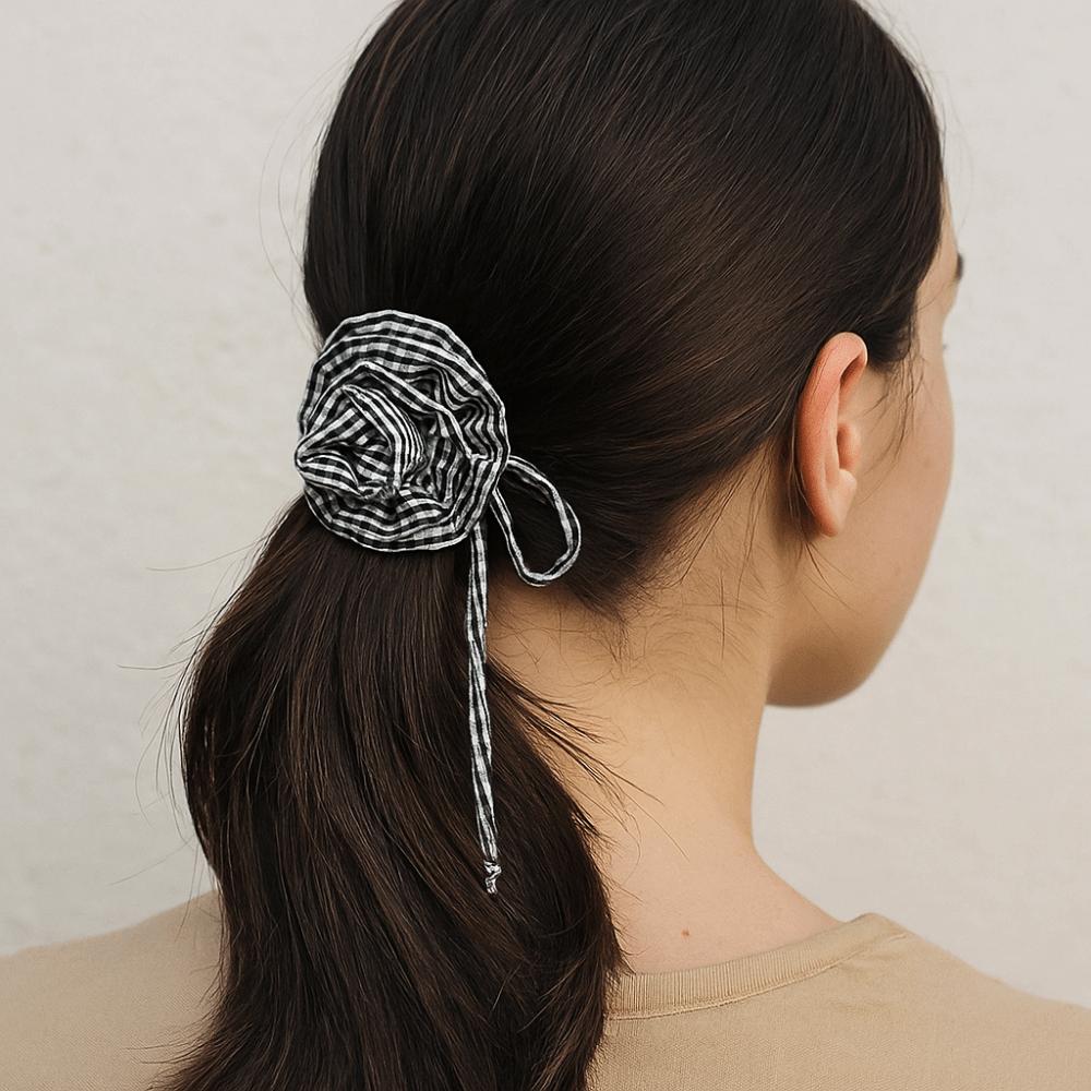 Elegant Flower Clavicle Chain Korean Style Leopard Print Chocker Chiffon Necklace Women