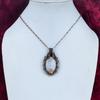 Rainbow Moonstone Pendant Copper Wire Wrapped Gemstone Jewelry Handmade Pendant