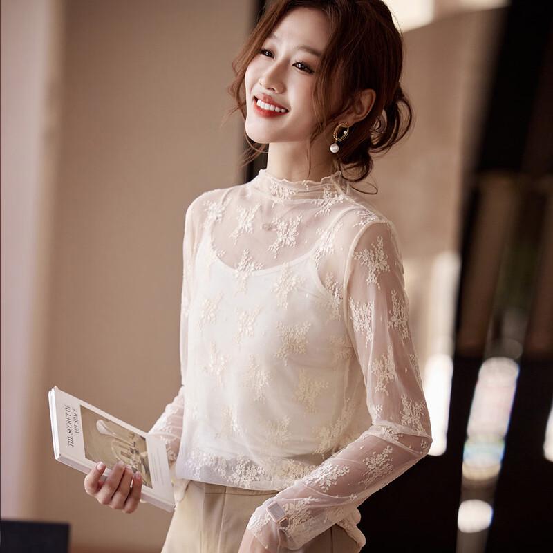 

KAVON Lace Mesh See-Through Base Layer Top M