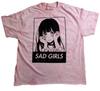 Animebae Mens Sad Girl Pink Wash T-Shirt New XL, 2XL, 3XL