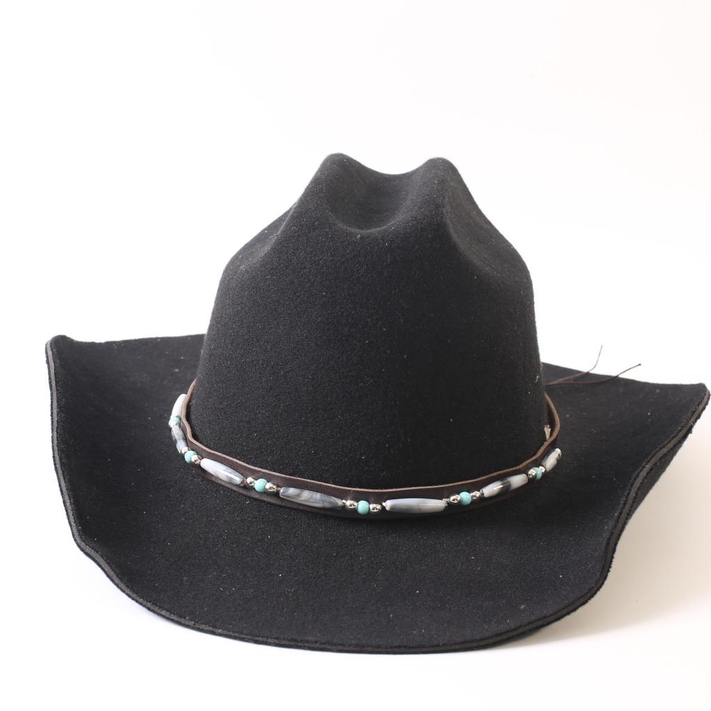 Popular European and American Classic Imitation Cashmere Felt Hat, Men's and Women's Fashion Seamless Edge Western Cowboy Hat