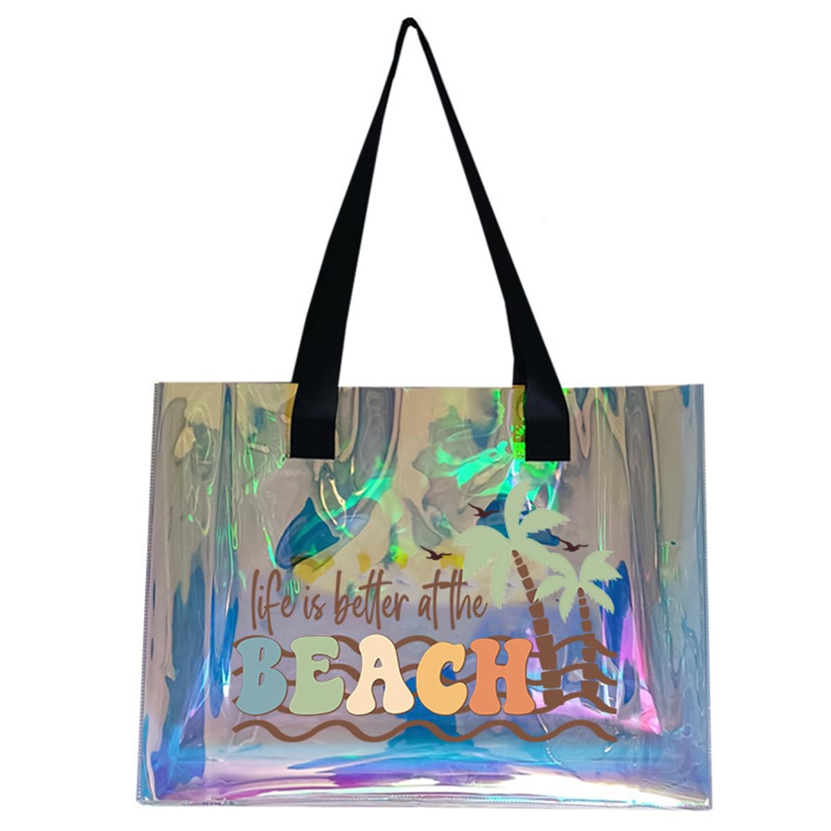 

Karsaer Aurora Tote Bag, Laser Marking, Beach Bag, Vinyl Bag, Concert Bag, FanStickersCheering Item Storage, Large Capacity, Waterproof, Handbag,