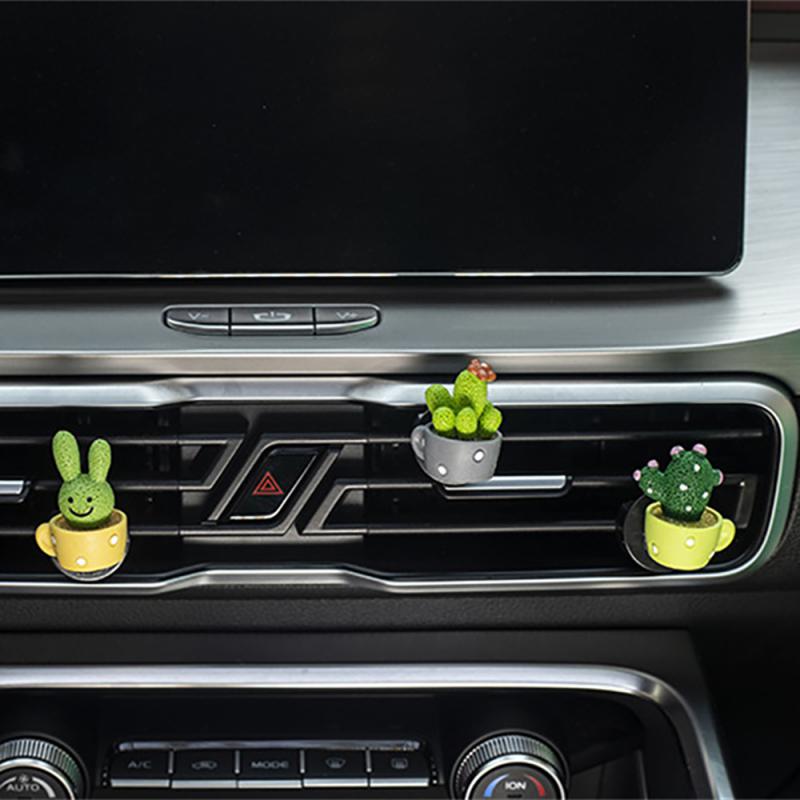 Air Freshener Car Aromatherapy Clip Cute Potted Air Conditioner Interior Accessories Auto Accessories Aromatherapy Resin