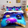 Billiard Balls and Cue Design Bedding Duvet Cover Set (1*Duvet Cover 2*Pillowcases, Without Duvet Insert)
