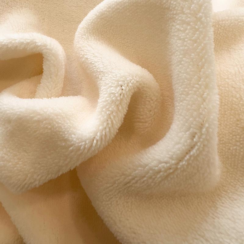 Thickened Milk Fleece Four-Piece Set, Solid Color Coral Fleece Bed Sheet Quilt Cover, Fleece Bedding Three-Piece Set