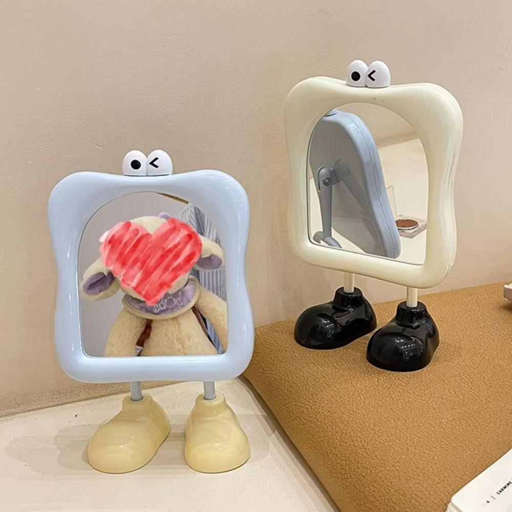 

Ornament Cute Desktop Mirror Free Standing Decorative Mirrors Funny Cosmetic Mirrors Women бежевий