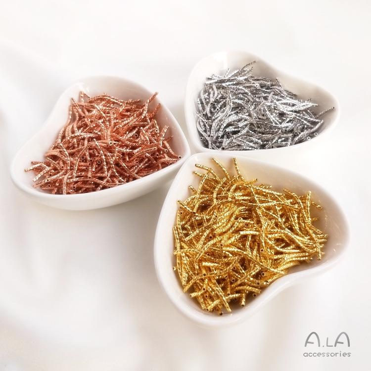 

18K Gold-Plated S-Tube Beads: Color-Preserving White, Gold, Rose Gold for DIY Jewelry Making 18K Gold S-Tube 20x1.5mm [10 pcs]