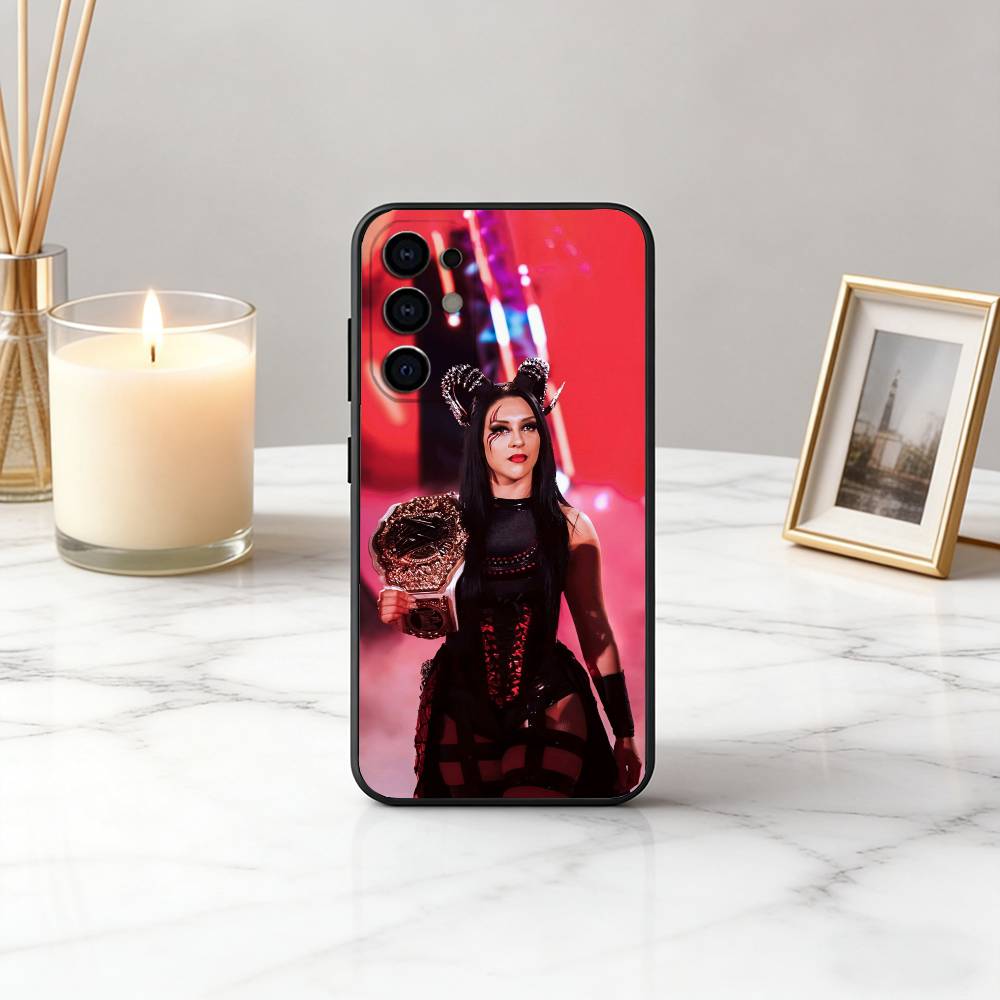 Powerful Wrestler S-Stephanie V-Vaquer-ES Phone Case Black Silicone Soft For Samsung S25,S24,S21,S22,S23,S30,Ultra,S20,Plus,Fe Samsung S26Plus