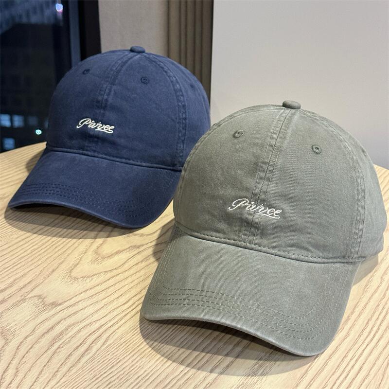 Outdoor letter embroidered baseball cap for men and women couples versatile face small wide brim sunshade cap tide