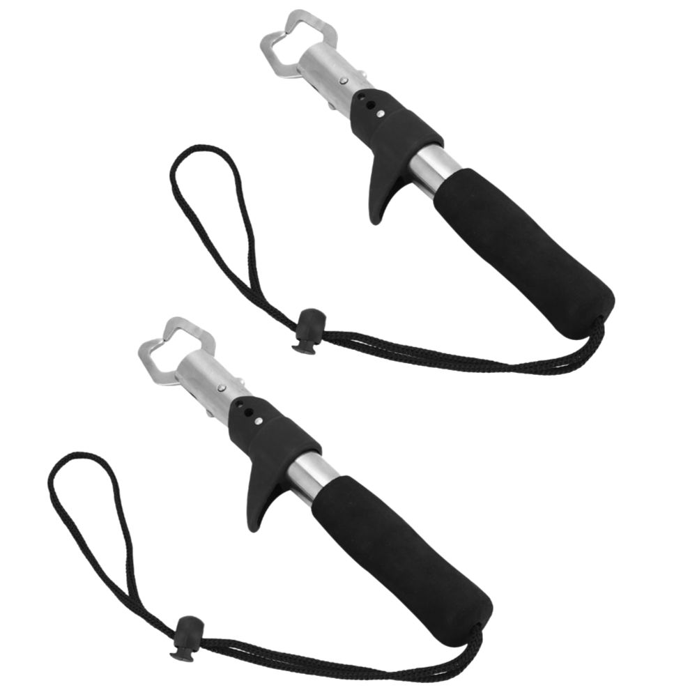 2PCS EVA  Handle Fish Lip Grabber Stainless Steel Fishing Grabber  Saltwater Fishing