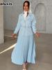 New Arrivals Women's Autumn Fashion Button Blazer & Pleated Skirt Set
