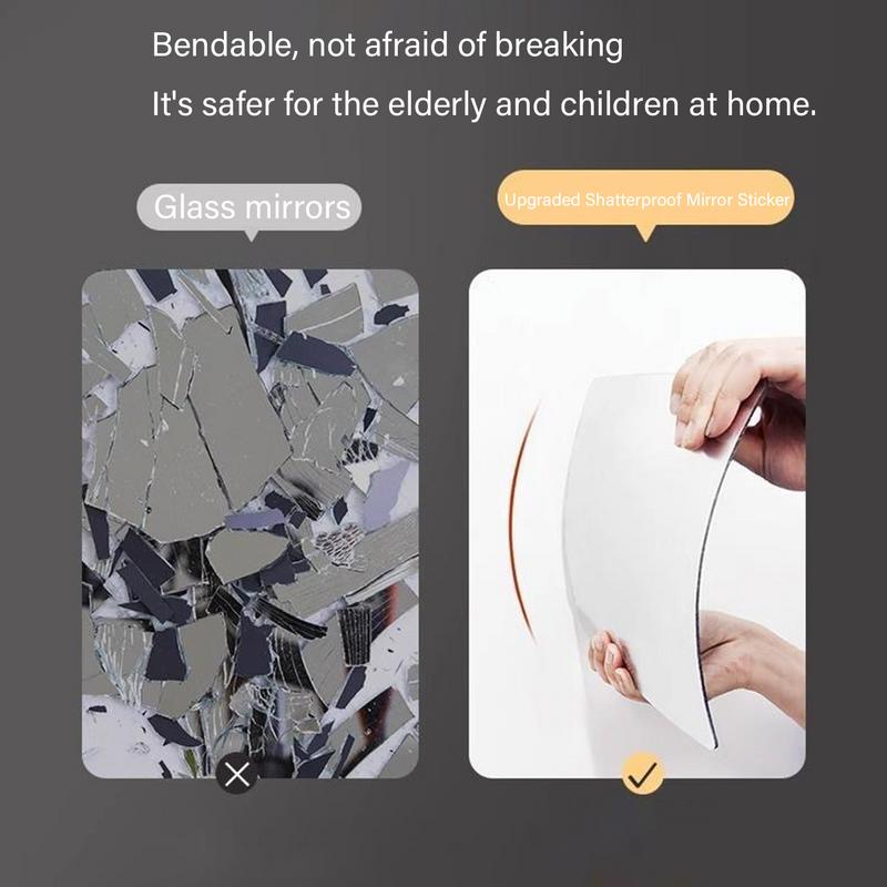 Acrylic Mirrors For Wall Frameless Bathroom Wall Mirror Stickers Adhesive Bathroom Vanity Mirrors Waterproof Room Wall Decor