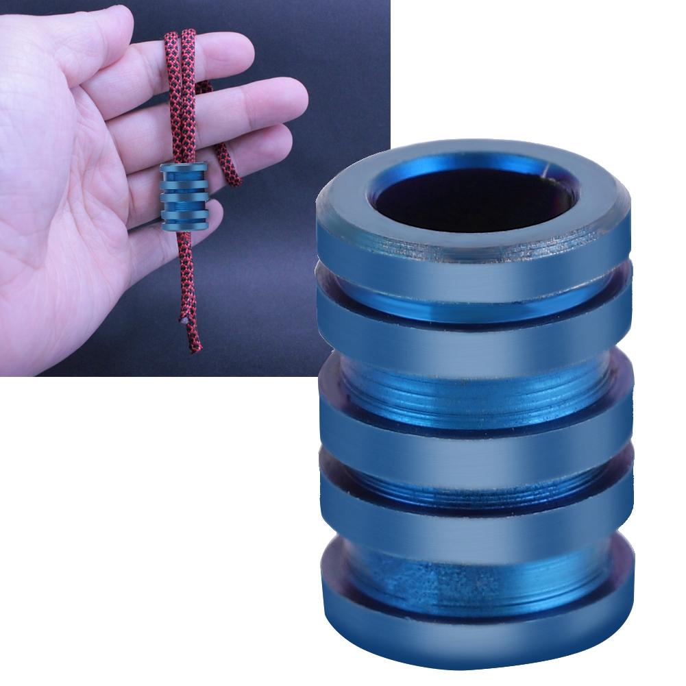 TC4 Titanium Alloy Knife Beads Pendant for Outdoor Lanyard Parachute Cord Large Size Blue