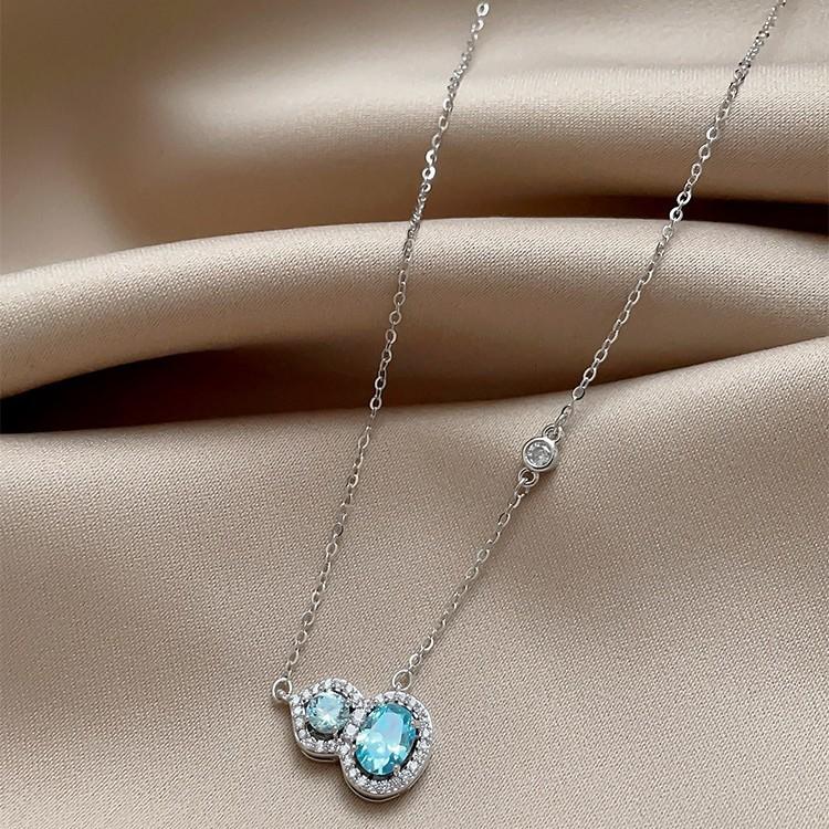 Zircon gourd pendant necklace light luxury national style versatile collarbone chain fashion niche temperament high-end jewelry