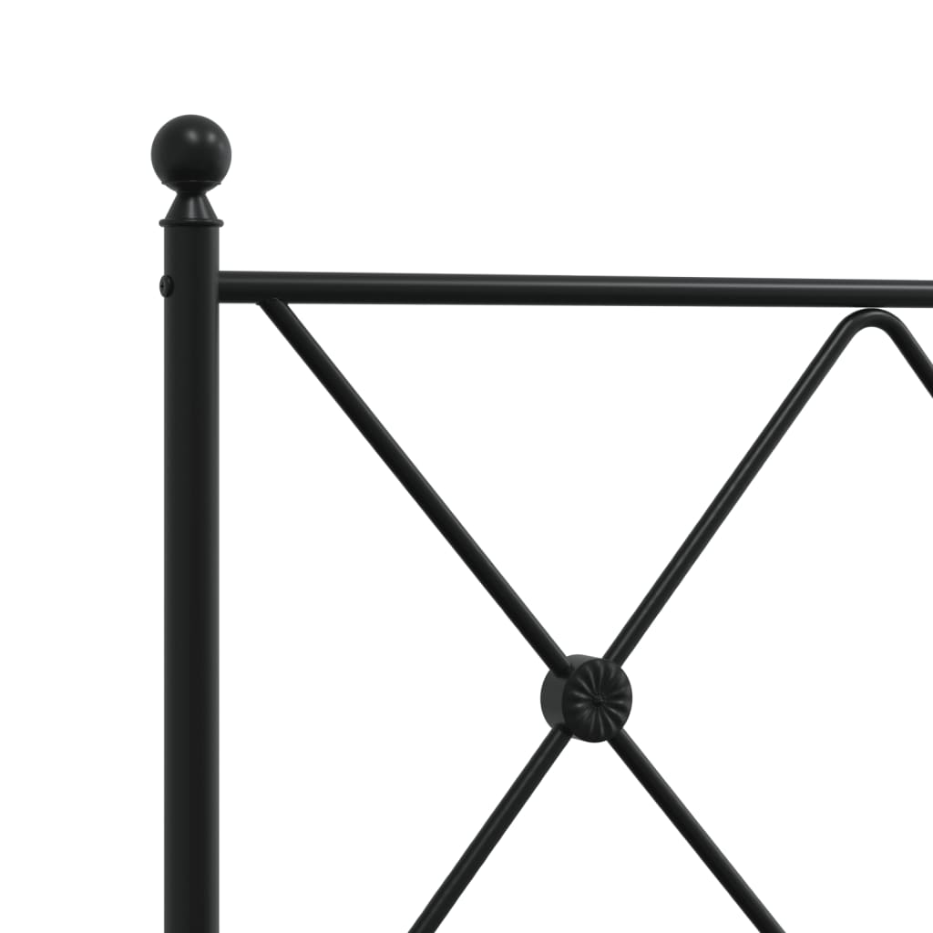 Vidaxl Metalowa Rama Łóżka Z Wezgłowiem I Zanóżkiem, Czarna, 90X190 Cm