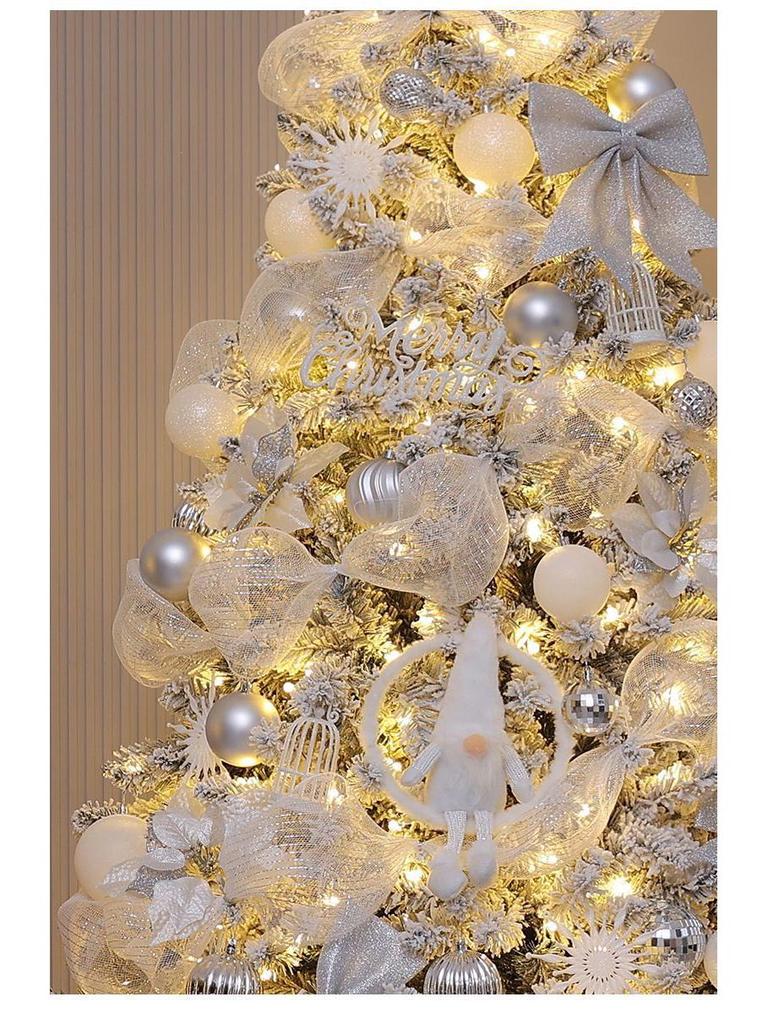 2M Luminous White Flocked Christmas Tree for Home or Window Decoration