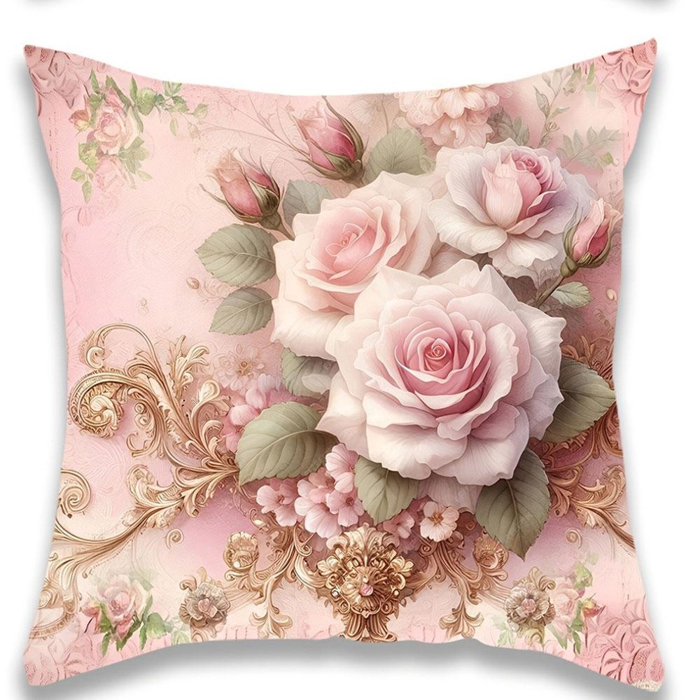 

Розовый - рифма Роза Ретро НаволочкиСпальня Гостиная Диван Домашний декор Полиэстер Чехол на подушку с молнией 16x16Inch