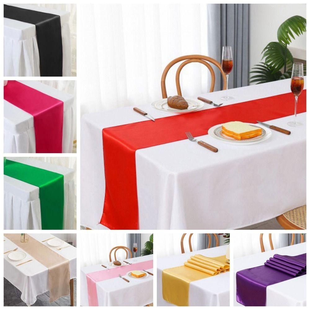 3PCS Elegant Satin Table Runner Classical Coffee Table Runner Decorative Tablecloth  Graduations