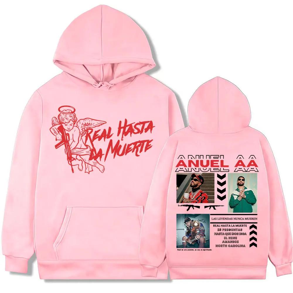 Rapper Anuel AA Real Hasta La Muerte Neue Sweatshirts Herren Damen Harajuku Gothic Retro Hoodie Lässig Gemütlich Locker Hoodies Streetwear