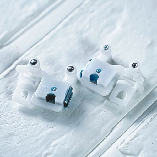 Iroha Curtains, Rear-Mount Magnetic Runner, 1 Set, for Double Doors, White