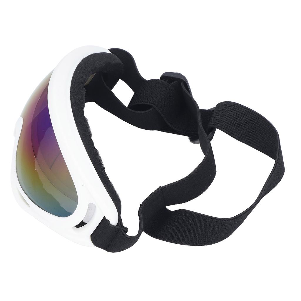 Okulary przeciwsłoneczne dla psa Ochrona UV Wiatroodporne Ochrona oczu Kolorowe soczewki Duże gogle dla psa Okulary 3004 Biała oprawka