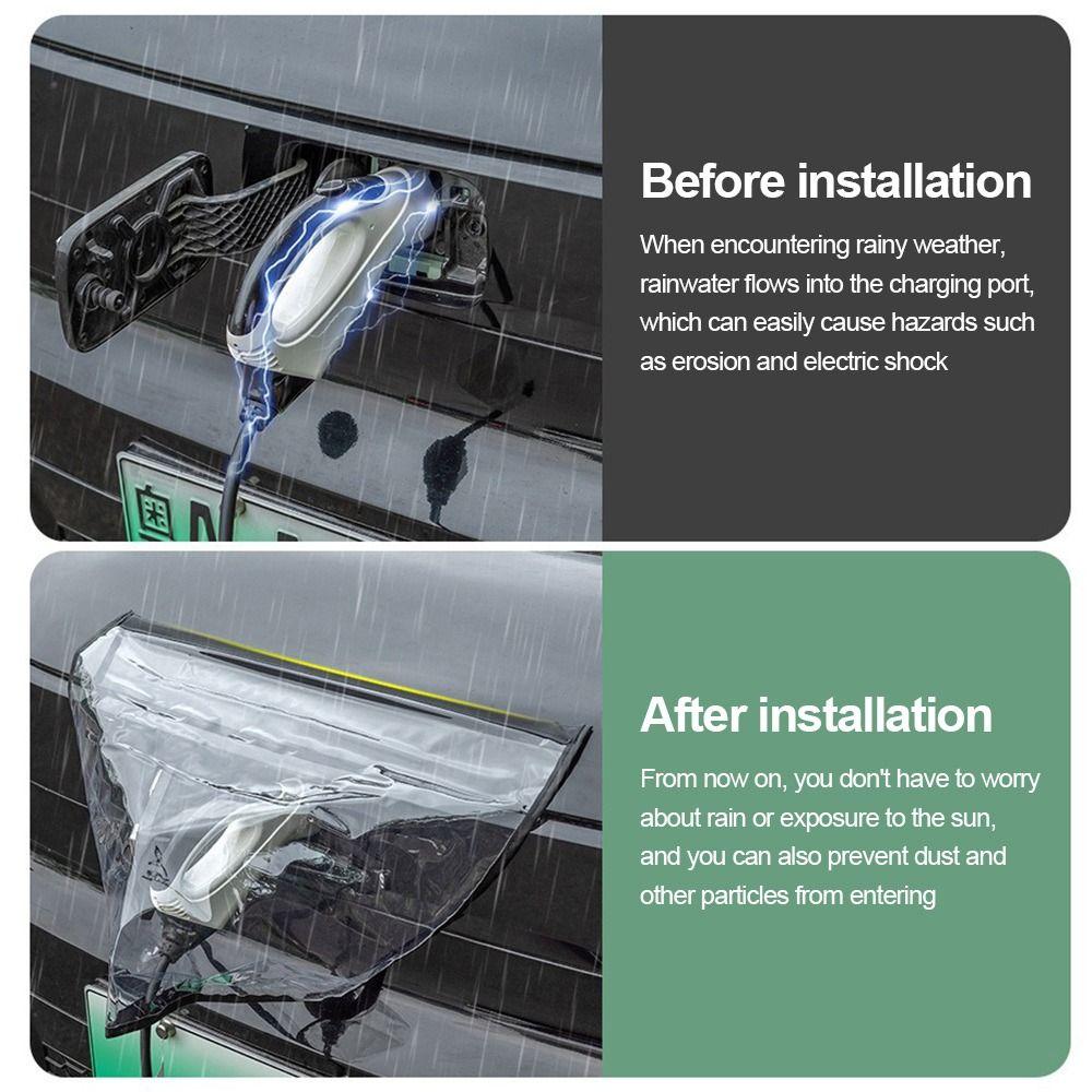 Waterproof EV Charging Port Cover Dustproof Charging Port Protector Shield Car Accessories