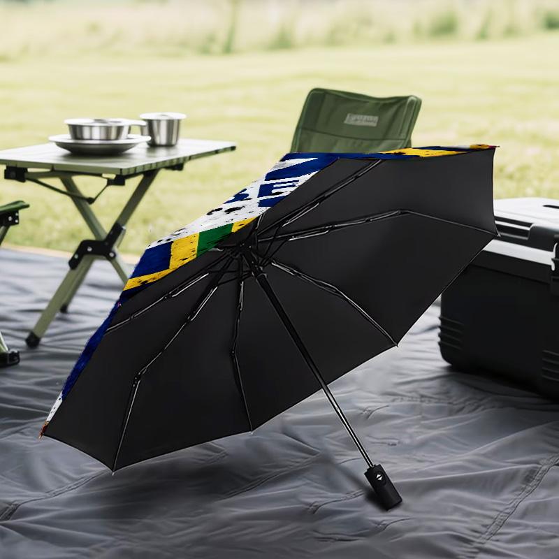 1PC Brazilian Football Federation Printed Umbrella Folding umbrella, automatic umbrella 8-Frame for Travel, camping Fan gifts Christmas Gifts