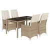 VidaXL Ensemble à manger de jardin avec coussins 5pcs Beige poly rotin, ensemble de salle à manger d'extérieur, meuble de 3276802