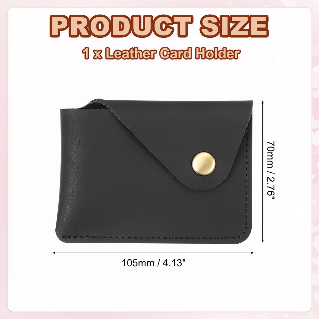 1/2Pcs Slim Leather Card Holder with Snap Closure Leather Front Pocket Wallet Card Case Holder for Men and Women Business Office