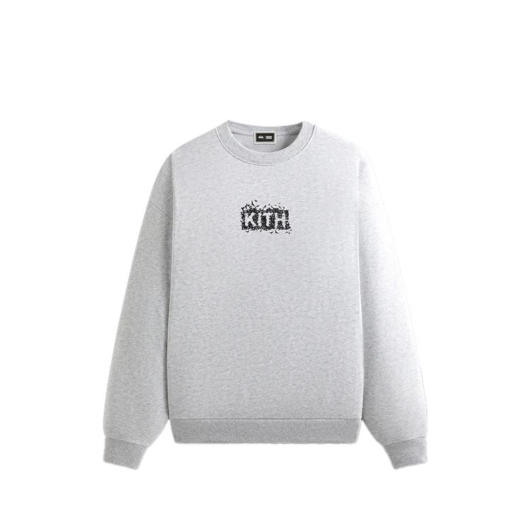 Kith X Batman Bats Vintage Nelson Crewneck Light Heather Grey Men Tops KHM032789-002
