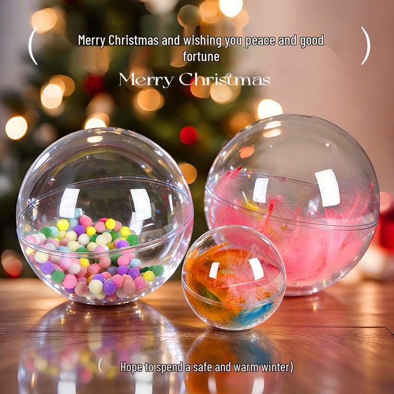 Clear Hanging PS Plastic Ornament Sphere - Openable Christmas, Wedding, or Kindergarten Decoration