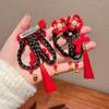 2pcs Chinese Style Children Red Hairclip Hanfu Headdress Bow Wig Braid Hairpin New Year Headwear