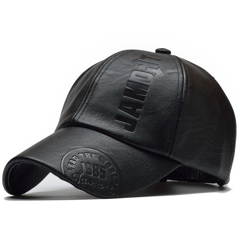 New Fashion Winter Unisex PU Leather Baseball Cap Outdoor Windproof Cold Protection Trucker Hats Street Personality Hip Hop Caps
