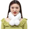 Faux Fur Plush Windproof Student Gift Neckerchief Plush Scarfs Fur Ball Cross Scarf Warm Bib