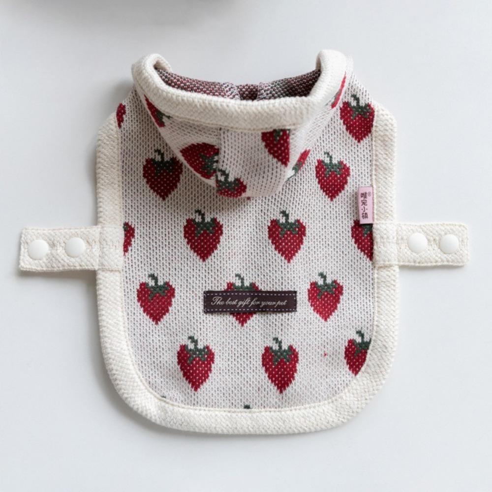 Pet Winter/Autumn Warm Hoodie Pet Strawberry Cloak Teddy Cute Coat Dog Clothes for Small Dogs Puppy Clothes