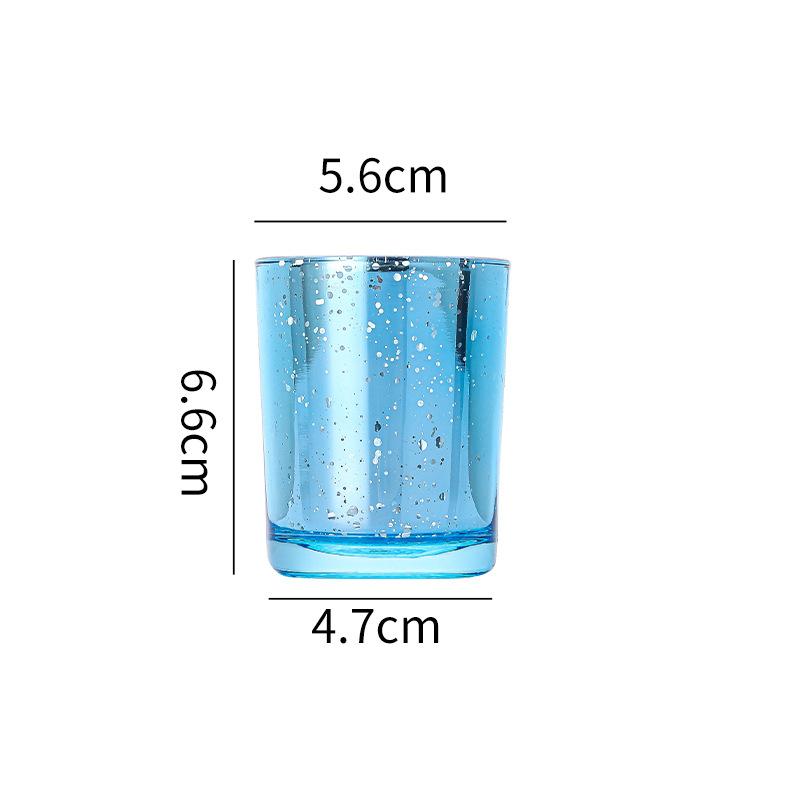 European-style Starry Sky Candle Cup Electroplated Colored Candle Glass Candlestick Cup Wedding Decoration Table Ornament