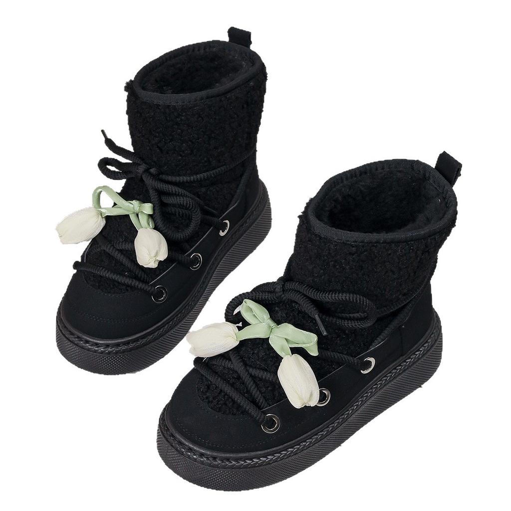 2025 winter new foreign trade large size thick-soled casual snow boots Northeast warm versatile short plush cotton boots