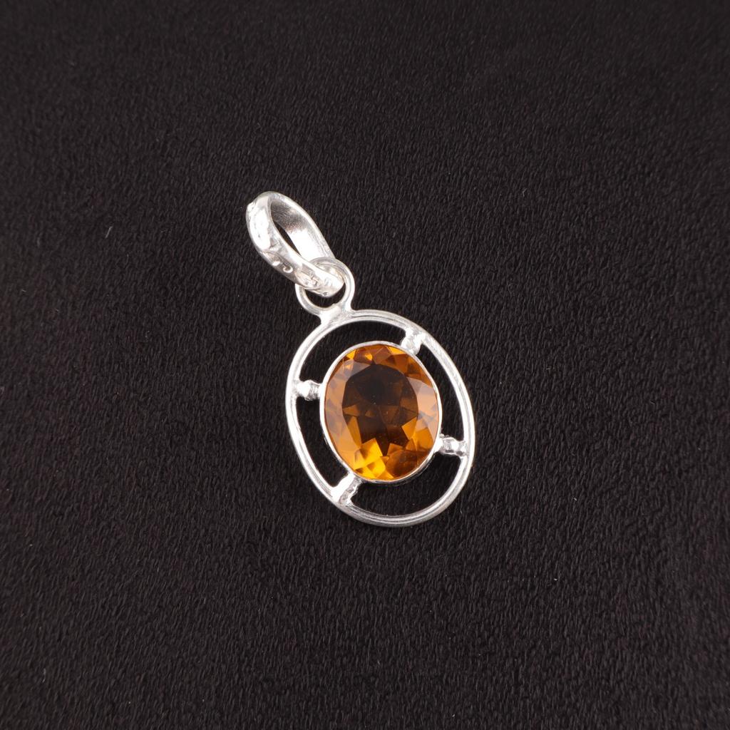Natural Citrine Sterling Silver Daughter Gift Friendship Day New Pendant Jewelry PP-6-5